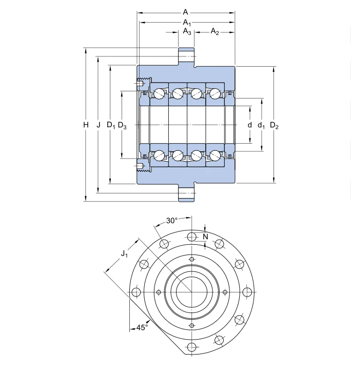 Angular contact thrust ball bearings